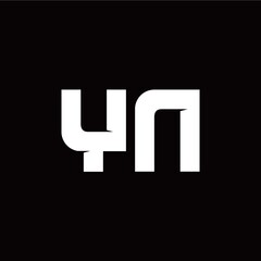 Y N letter monogram style initial logo template