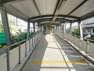 Sky walk bridge to sky train. modern transportation networks