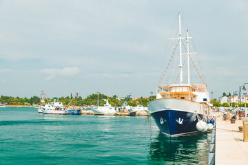 Obraz premium view of umag harbour in croatia