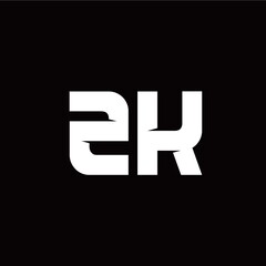 Z K letter monogram style initial logo template