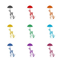 Statue of Liberty icon, color set