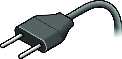 International AC power plug: Europe. Two pins.