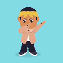 Cute  Rapper Hip Hop mascot logo design illustration
