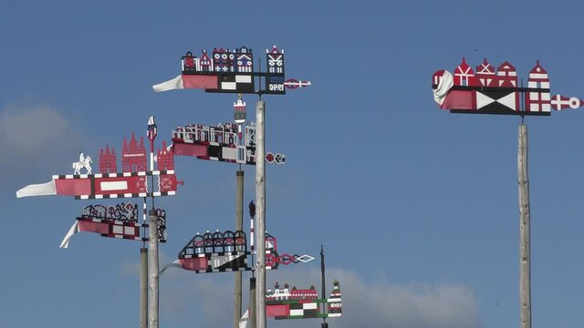 The Famous colorful Wooden carved weather vane in Nida, Lithuania