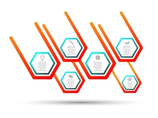 Business data visualization.  Abstract Process chart or graph elements, diagram with step option parts or processes. Vector business template for presentation. Creative concept for infographic.