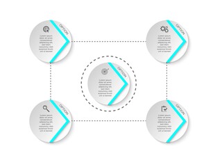 Business data visualization.  Abstract Process chart or graph elements, diagram with step option parts or processes. Vector business template for presentation. Creative concept for infographic.