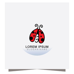 Lady bug animal beautiful vector illustration icon design template