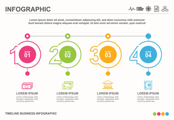 Business infographic template design with 4 options