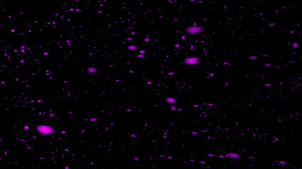 Flying purple fire embers particles texture overlays . Burn debris effect on isolated black background. Stock illustration.