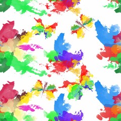 Abstract watercolor background. Seamless pattern. Bright watercolor stains. Watercolor imitation background. Vector illustration.