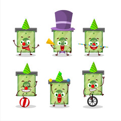 Cartoon character of money slot with various circus shows