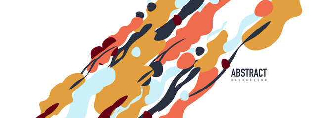 Trendy liquid style shapes abstract design, dynamic vector background for placards, brochures, posters, web landing pages, covers or banners