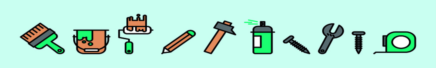 Obraz premium set of drawing and painting cartoon icon design template with various models. vector illustration