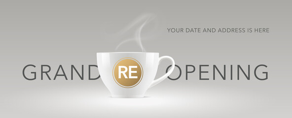 Grand opening or re-opening vector illustration, background