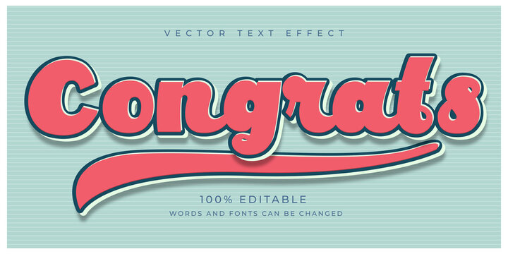 Congrat Vintage Script font text style effect