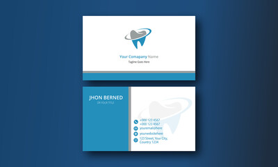 Visiting Card - White and Sky Color - Business Card Template - Double-Sided Card Template.Doctor Business and Visiting Card Template.