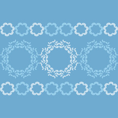 Seamless pattern with flowers with imitation embroidery. The spring border. Boho style. Vector illustration for web design or print.