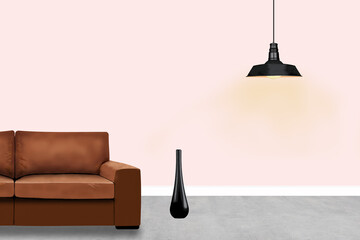 The modern living room. 3D design concept.