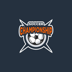 Soccer club emblem. Football badge shield logo, soccer ball team game club elements, Vector Logo Illustration Fit to championship or team