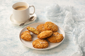Gluten free millet cookies with coconut flakes.