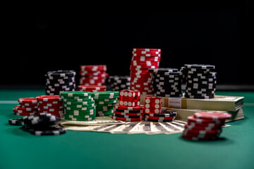 Casino Craps dice close up