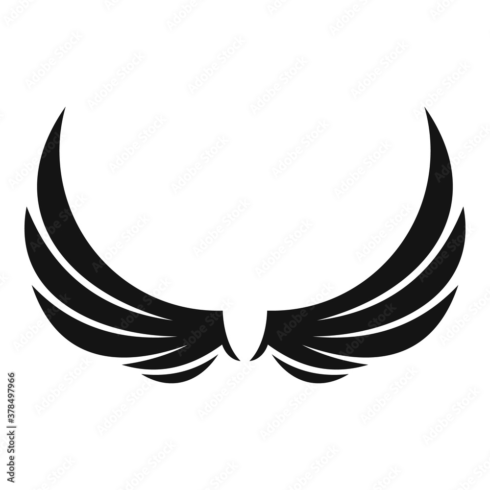 Wall mural symbol wings icon. simple illustration of symbol wings vector icon for web design isolated on white 
