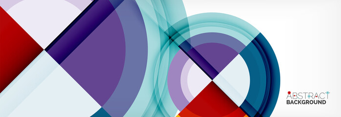 Round shapes, triangles and circles. Modern abstract background