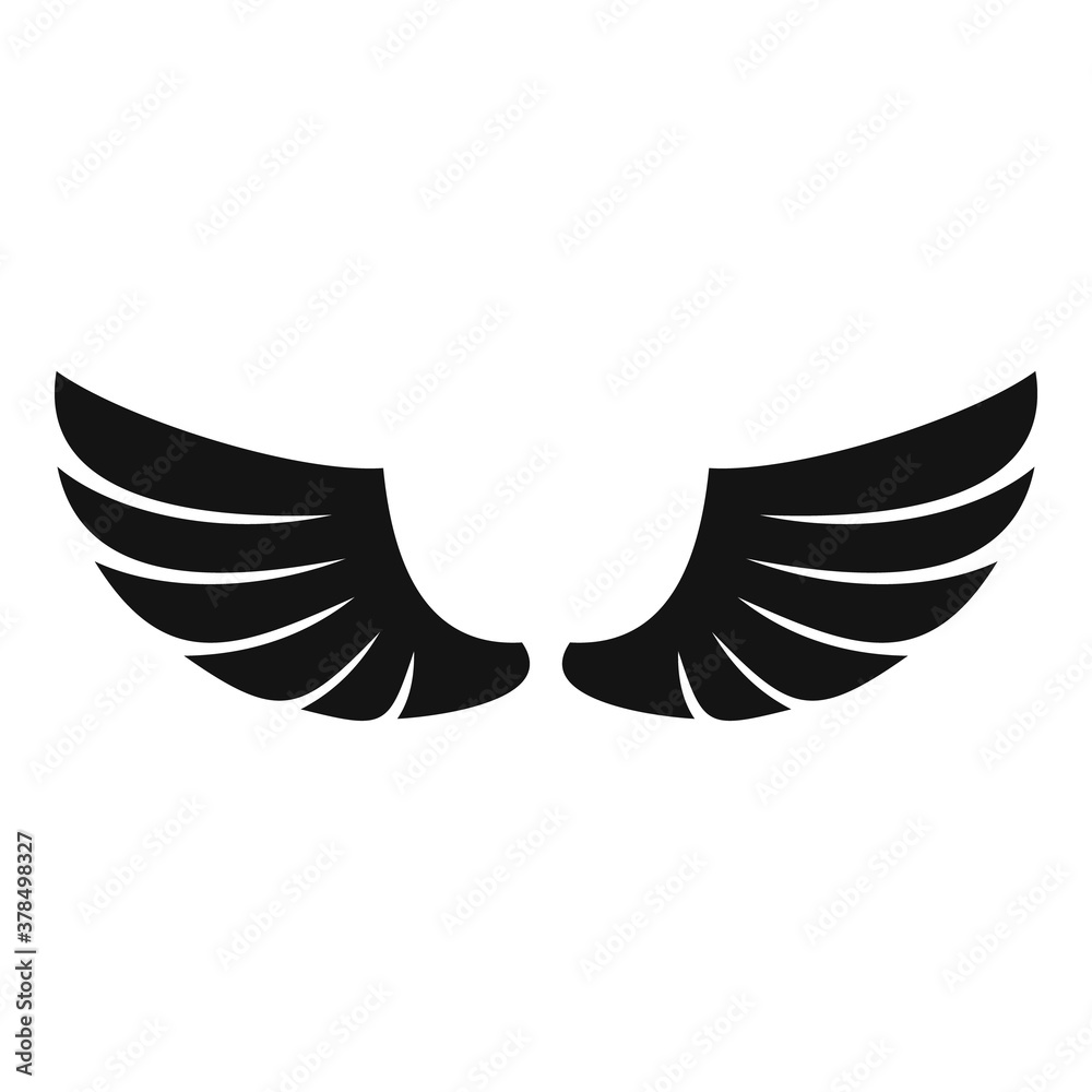 Wall mural feather wings icon. simple illustration of feather wings vector icon for web design isolated on whit