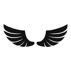 Feather wings icon. Simple illustration of feather wings vector icon for web design isolated on white background