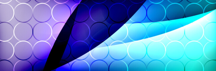 Fluid gradient neon color waves, vector abstract background