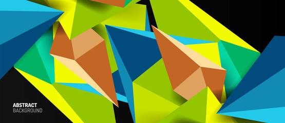 3d low poly abstract shape background vector illustration