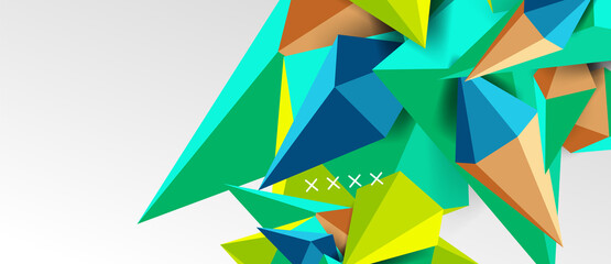 3d low poly abstract shape background vector illustration