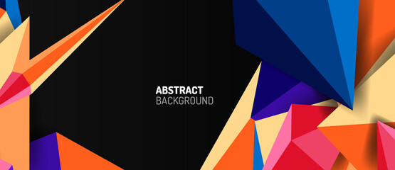 3d low poly abstract shape background vector illustration