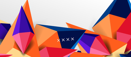 3d low poly abstract shape background vector illustration