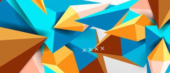 3d low poly abstract shape background vector illustration