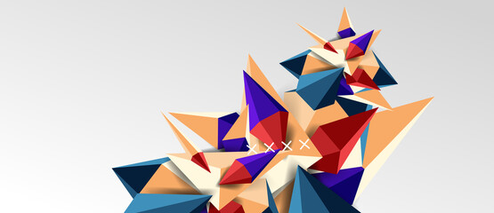 3d low poly abstract shape background vector illustration