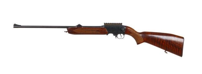 Modern hunting rifle isolated on white background