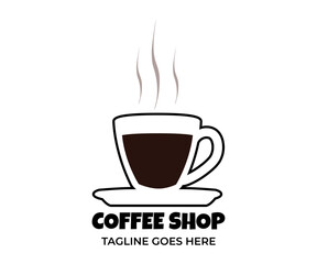 Vintage coffee shop logo, isolated on white background.  Vector illustration, eps 10.