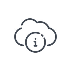 Cloud Service Information line icon. Cloud Info Guide vector outline sign.