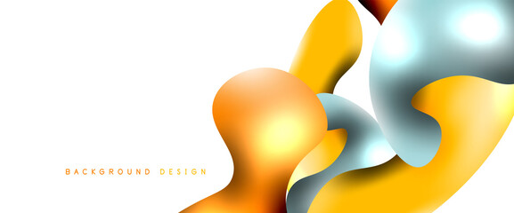 Bubbles abstract background. Liquid splashes on white vector template