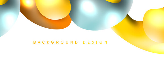 Bubbles abstract background. Liquid splashes on white vector template