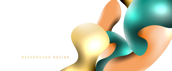 Bubbles abstract background. Liquid splashes on white vector template