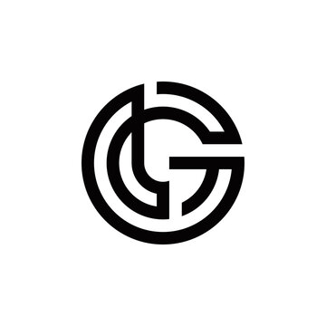 g l gl lg logo design vector symbol graphic idea creative
