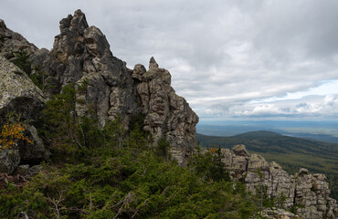 Fototapeta na wymiar Ural mountains. Taganay mountain range.