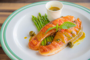 Grilled Salmon with Orange Cream Sauce