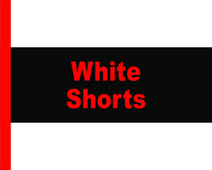 BLACK BACTOR BANNER WHITE SHORTS