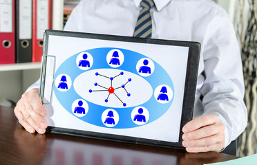 Social network concept on a clipboard