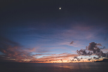 Obraz premium 宮古島の朝焼け, 日の出, 釣り, 沖縄, 浦底漁港