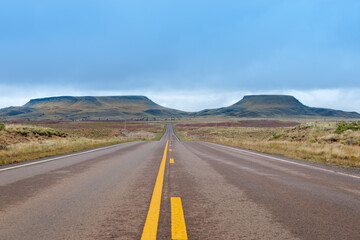 Long road into Monument Valley
