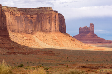 Monument Valley imposing rock structures.